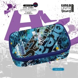 Astuccio Oval Jumbo scritta Break Rules Tinta Unita Teen