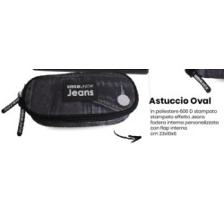 Astuccio Oval Nero Tinta Unita Jeans
