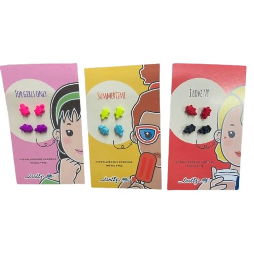 Orecchini Tartaruga card da 4 pezzi colori...