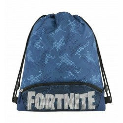 Sacca fortnite blu camo con cordini per ragazzo vano+2 zip scuola tempo libero