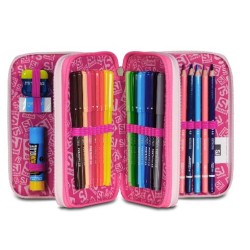 Astuccio 3 zip SJ Girl PinkHugs Alce