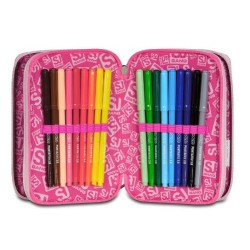 Astuccio 3 zip SJ Girl PinkHugs Alce