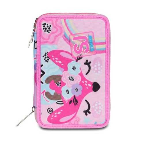 Astuccio 3 zip SJ Girl PinkHugs Alce