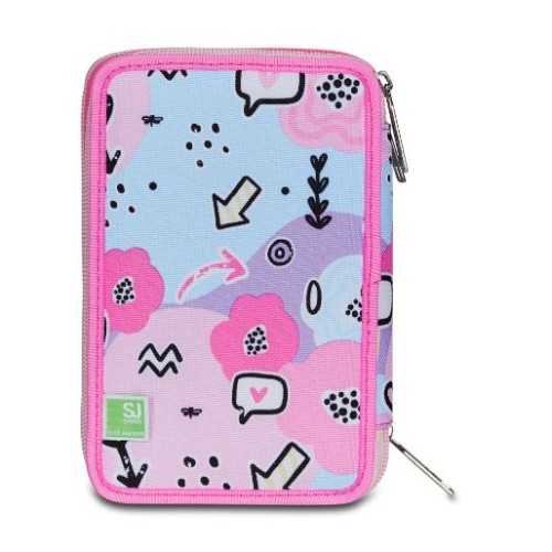 Astuccio 3 zip SJ Girl PinkHugs Alce
