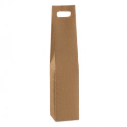 Scatola 1 bottiglia 90x90 mm h 370mm onda avana