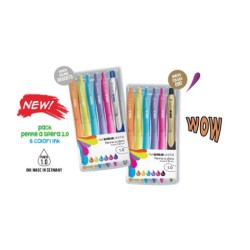 Astuccio 5 penne Tinta Unita colori assortiti + 1 penna fusto special