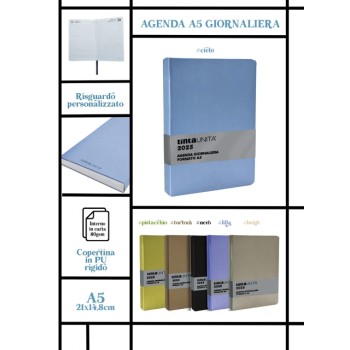 Agenda giornaliera 2025 Tinta Unita formato A5