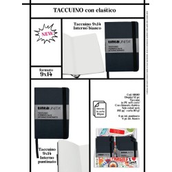 Taccuino interno Bianco copertina nera Tinta Unita