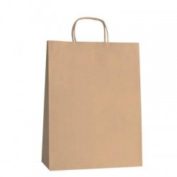 Shopper in carta con manico colore avana kraft naturale 22x10x27 cm