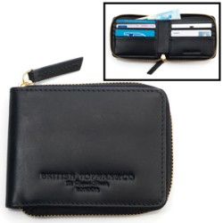Portafoglio deluxe con cerniera 11 tasche colore nero