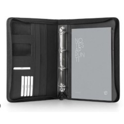 Portablocco Office con Zip e Anelli in Ecopelle Nero