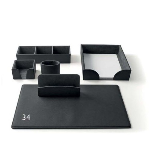 Servizio Scrittoio Box Similpelle 6 pz Nero
