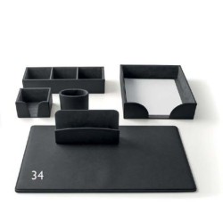 Servizio Scrittoio Box Similpelle 6 pz Nero