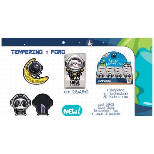 Temperino 1 foro Tinta Unita Adventure Space