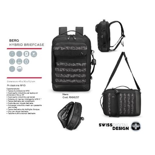 Zaino Berg Hibrid Swiss Nero
