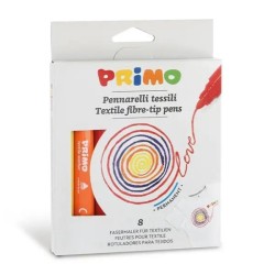 Pennarelli tessili confezione 8 colori Primo