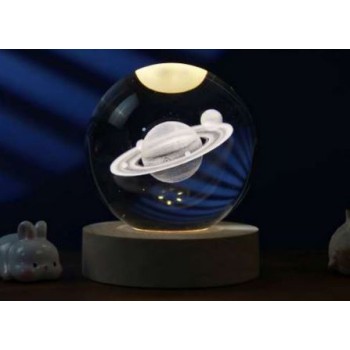Lampada Led da Tavolo Grande a Sfera - Saturno