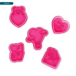 Set di 5 Formine per Biscotti - Cookie Time! - San Valentino Legami