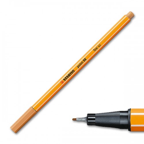 Stabilo fineliner fine tratto 0,4mm. Punta con rinforzo metallico, colore ocra
