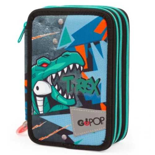 Astuccio 3 zip Go Pop Dinosauro T-Rex