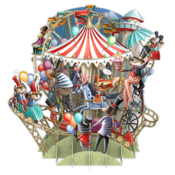 Biglietto 3D Pop-Up Giostra