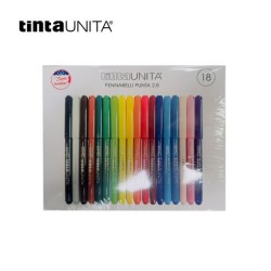 Pennarelli Tinta Unita punta sottile 2.8 scatola da 18 colori
