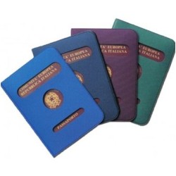 Portapassaporto Europeo in pvc serge con fustellatura colori assortiti