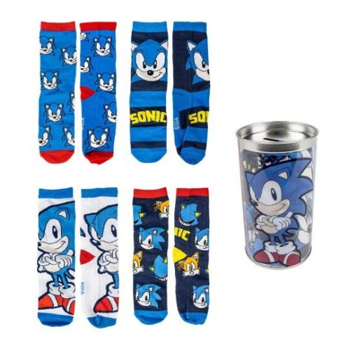 Salvadanaio Sonic in plastica + 4 calzini in...