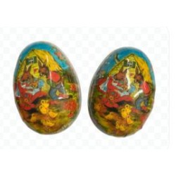 Uovo in cartone decorato aperto 18cm