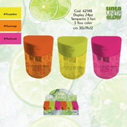 Temperamatite 3 fori con contenitore Tinta Unita Glow Spring