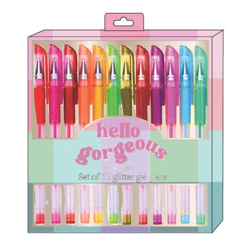 SET DA 12 PENNE GEL GLITTER NEON MODERN RETRO...