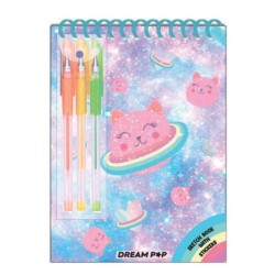 SKETCHBOOK CON STICKERS GATTO TRI-COASTAL DREAMPOP