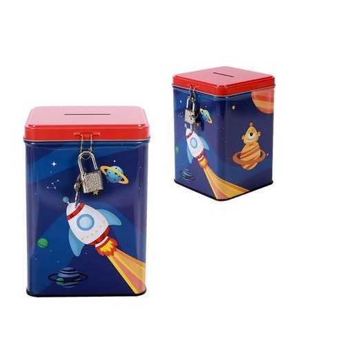 Salvadanaio con Lucchetto Tema Spazio