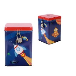 Salvadanaio con Lucchetto Tema Spazio