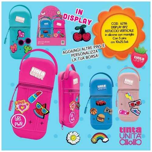 Astuccio verticale con 5 pins Tinta Unita Clik