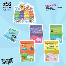 Kit 250 foglietti notes in confezione Taggy Milk Fruit Collection Tinta Unita Zoo modelli assortiti
