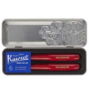 Set Penna Stilografica + Sfera Rosso Moleskine x Kaweco...
