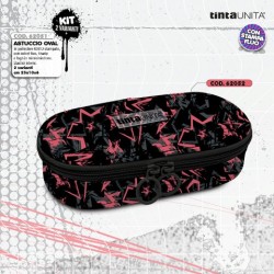 Astuccio Oval Star arancione e nero Tinta Unita Fantasy