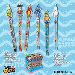 Penna cancellabile click Stumble Guys con topper inchiostro blu modelli assortiti