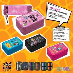 Astuccio Triplo Tinta Unita Zoo