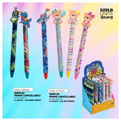 Penne cancellabili Click con topper inchiostro...