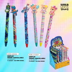 Penne cancellabili Click con topper inchiostro blu Tinta Unita Young
