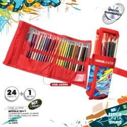 Rotolo Tinta Unita Young 24 Pastelli + 1 Matita Shark