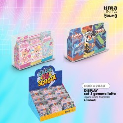 Set 3 Gomme Tinta Unita Assortiti