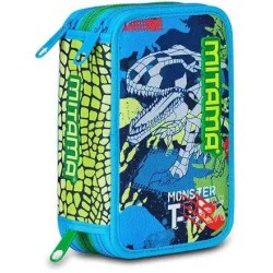 Astuccio 3 zip Fluo Rex Mitama Dinosauro