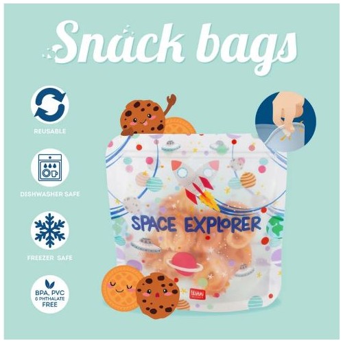 Set di 3 Buste per Alimenti - Snack Bags - Spazio
