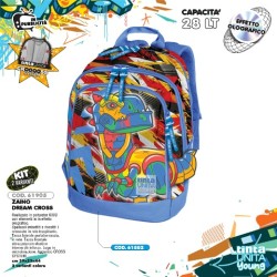Zaino Dream Cross Dino Dinosauro Tinta Unita Young