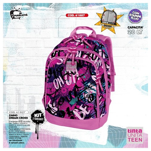 Zaino Dream Cross Oh Oh Fucsia Tinta Unita Teen