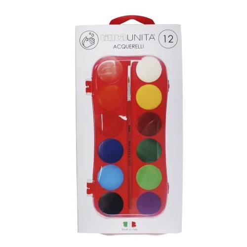 Acquerelli confezione 12 colori + 1 pennello