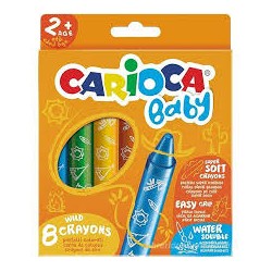 Pastelli a cera confezione 8 pezzi Carioca Baby